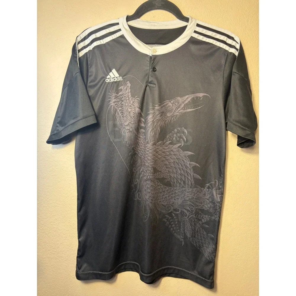 Adidas x Yohji Yamamoto Real Madrid Dragon Graphic Jersey Shirt Size L Black